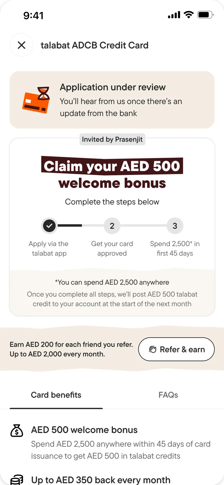 Referee welcome bonus tracker — 3-step eligibility progress